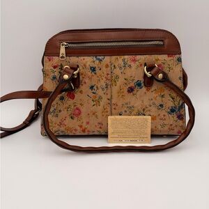 Patricia Nash Floral Tan and Brown Women's Hand Bag / Crossbody